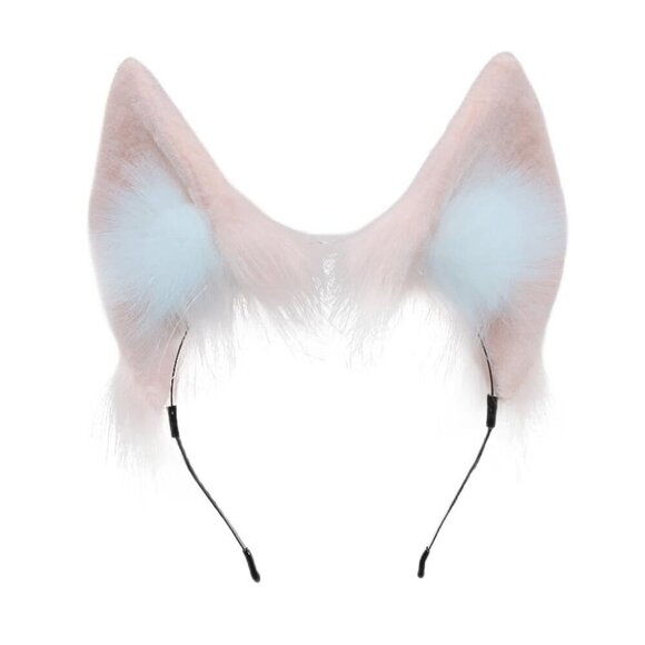 Women Cat Ears Hairband Simulation Animal Ears Cosplay Party Accessory Z Pink
